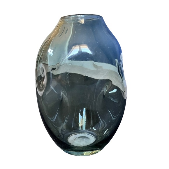 Joann Bloom Room Fall Floral Glass Container Thumbprint Smoky Autumn Vase Vessel - Picture 1 of 3